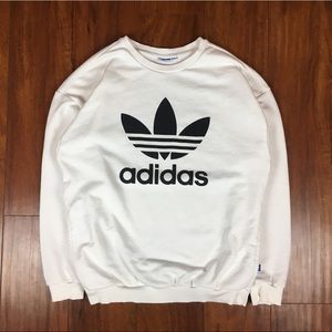 Adidas Trefoil Essential White Crewneck Pullover